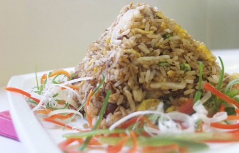 water chestnut and anchovy fried rice