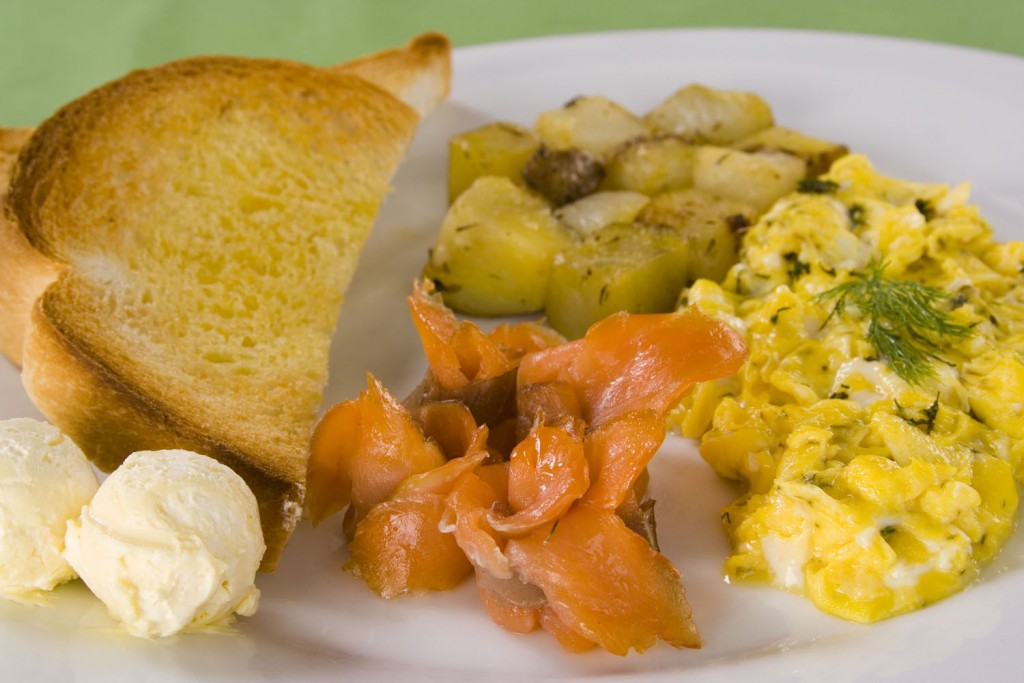 Scrambled Eggs with Salmon