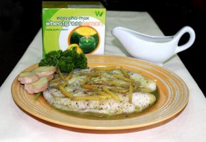 Steamed Fish with Wheatgrass Glaze