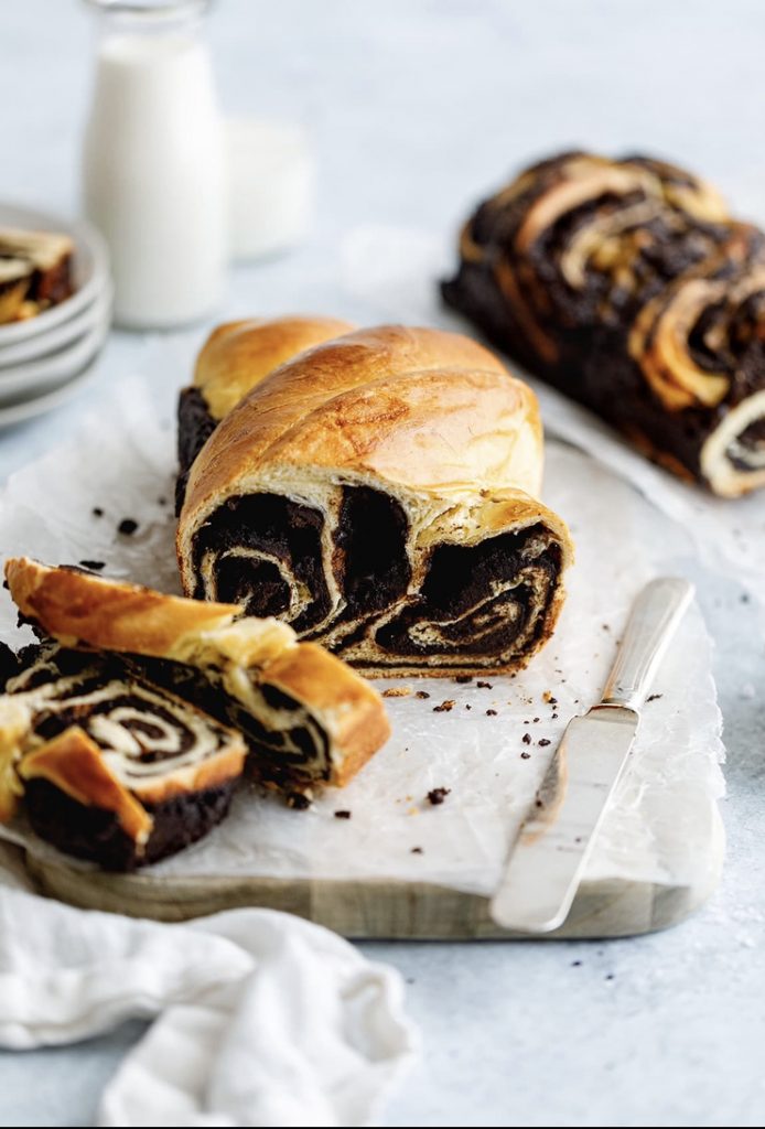Marbled Chocolate Brioche Loaf